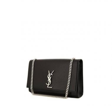 Saint Laurent Kate shoulder bag in black grained leather