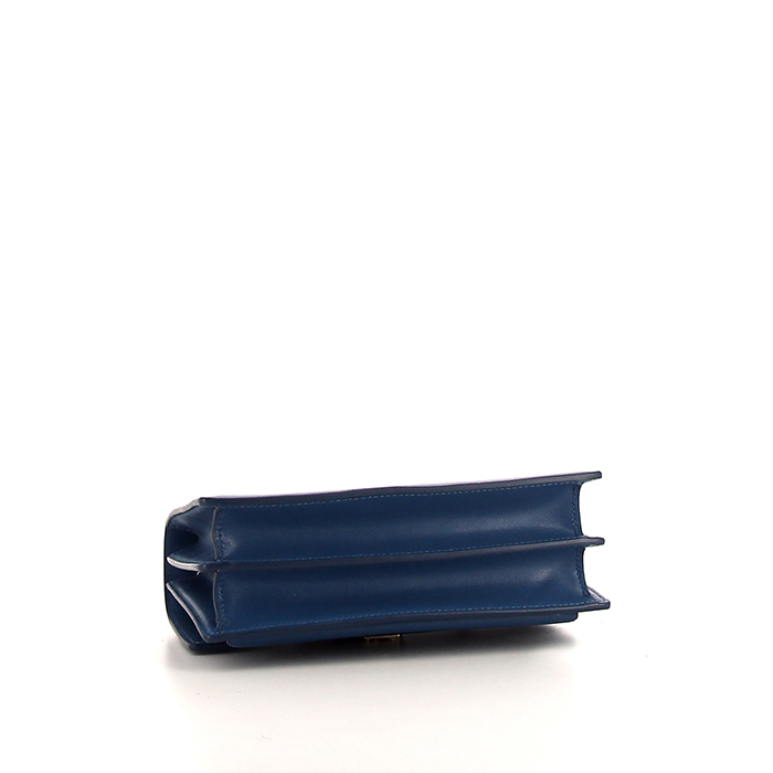 Saint Laurent Sunset shoulder bag in blue leather - Detail D5