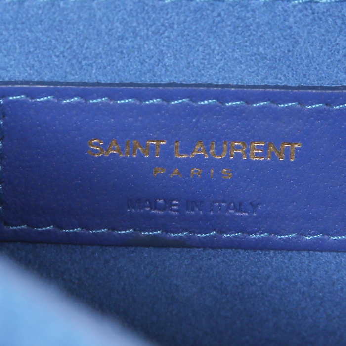 Saint Laurent Sunset shoulder bag in blue leather - Detail D4