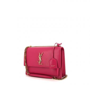Sac bandoulière Saint Laurent Sunset en cuir rose
