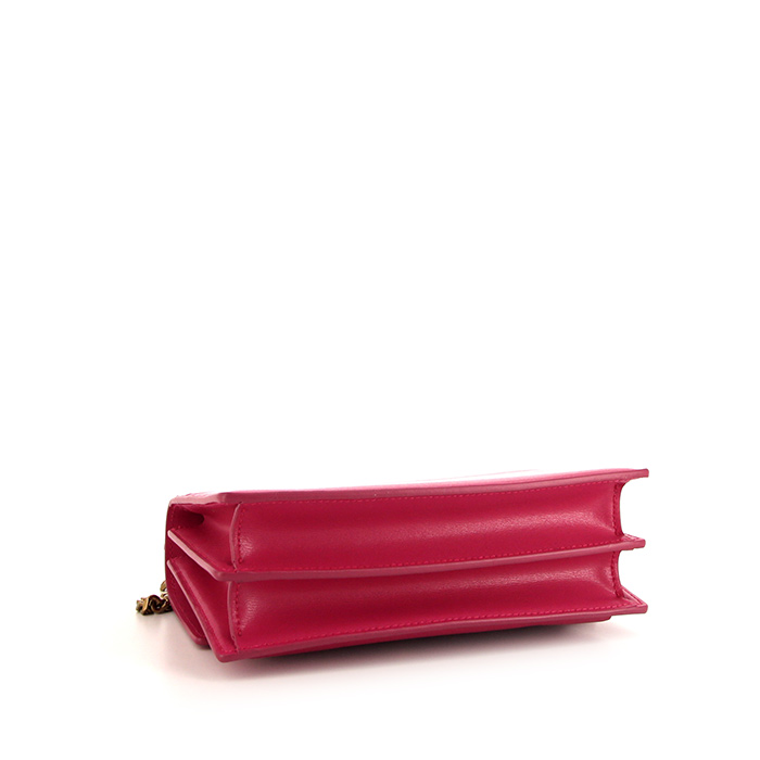 Sac bandoulière Saint Laurent Sunset en cuir rose - Detail D5