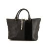 Chloé Baylee shopping bag in black leather and black suede - 360 thumbnail