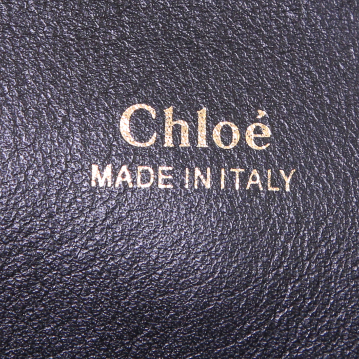 Chloé Baylee shopping bag in black leather and black suede - Detail D4