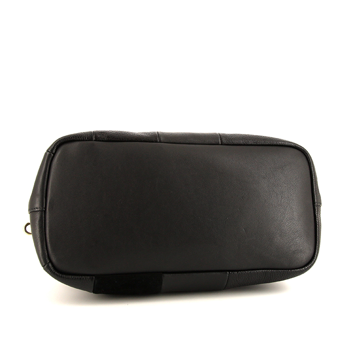 Chloé Baylee shopping bag in black leather and black suede - Detail D5