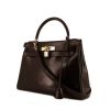 Hermes Kelly 28 cm handbag in brown box leather - 00pp thumbnail