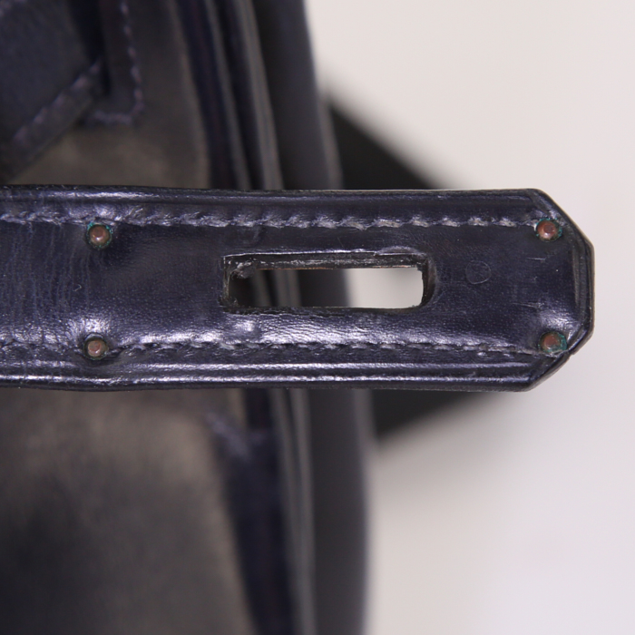 Borsa Hermes Kelly 28 cm in pelle box blu marino - Detail D5