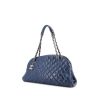 Chanel Mademoiselle bag worn on the shoulder or carried in the hand in blue quilted leather - 00pp thumbnail