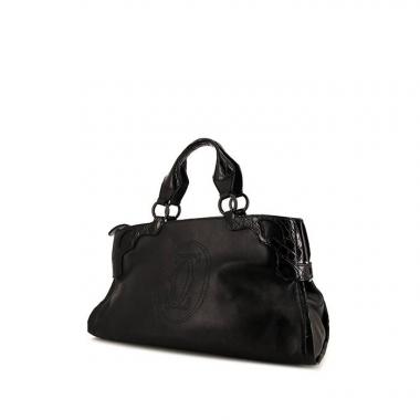 Bolso de mano Cartier Marcello en cuero negro y cocodrilo negro