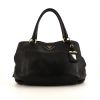 Prada handbag in black grained leather - 360 thumbnail