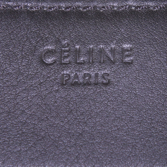 Celine Luggage shopping bag in black grained leather - Detail D3