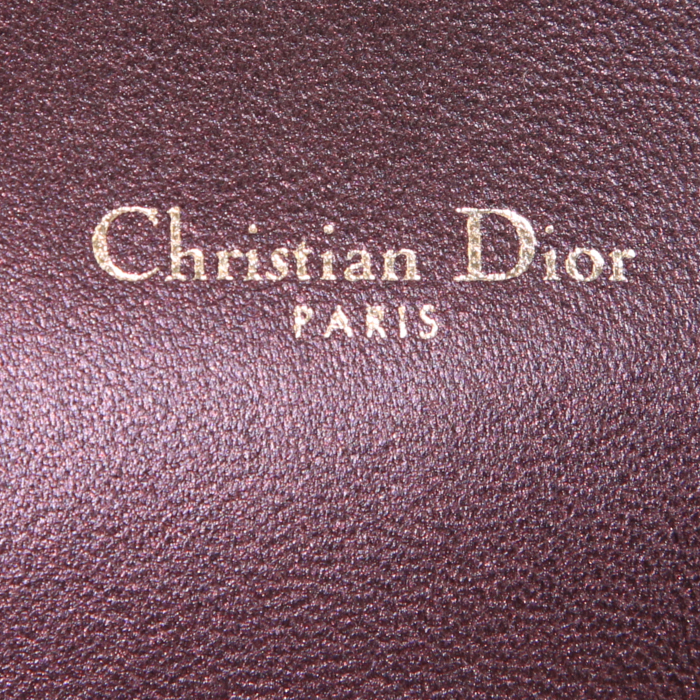 Borsa a tracolla Dior Diorama Wallet on Chain in pelle martellata bordeaux - Detail D4