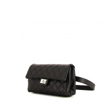 Chanel Pochette ceinture clutch-belt in black grained leather