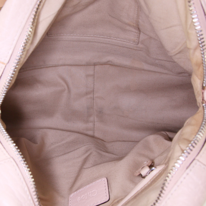 Bolso bandolera Chloé Paraty modelo pequeño en cuero rosa - Detail D3