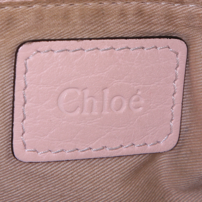 Bolso bandolera Chloé Paraty modelo pequeño en cuero rosa - Detail D4