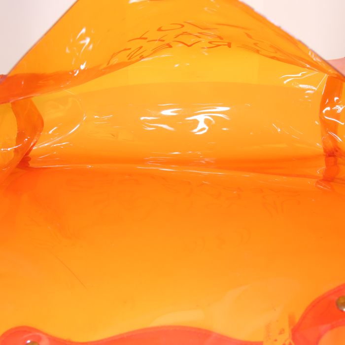 Sac à main Hermès en vinyle orange - Detail D2