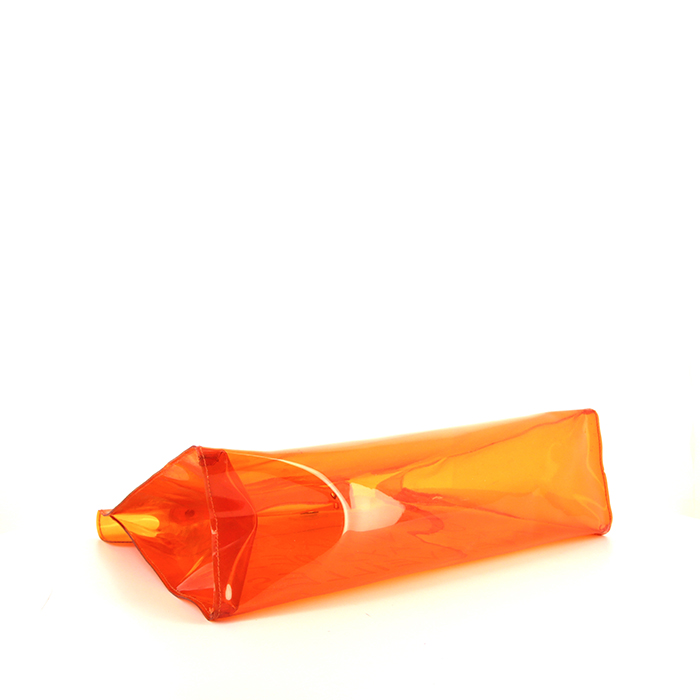 Bolso de mano Hermès en vinilo naranja - Detail D3