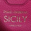 Pochette-cintura Dolce & Gabbana Sicily modello piccolo in pelle martellata rosa fucsia - Detail D4 thumbnail
