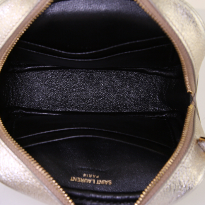 Borsa a tracolla Saint Laurent Mini Lou in pelle dorata - Detail D2