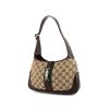 Gucci Jackie bag worn on the shoulder or carried in the hand in brown leather and beige monogram canvas - 00pp thumbnail