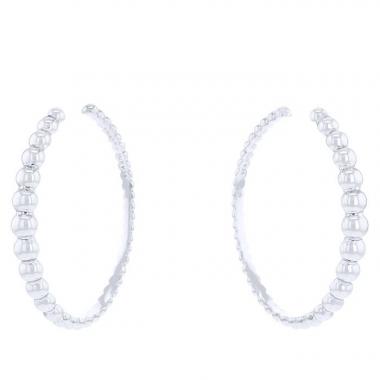 Orecchini a cerchio Van Cleef 
Arpels Perlée in oro bianco