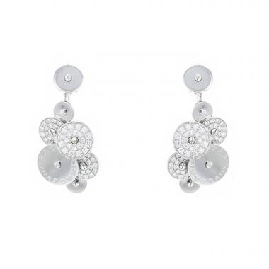 Paire de pendants d'oreilles Bulgari Cyclades en or blanc et diamants