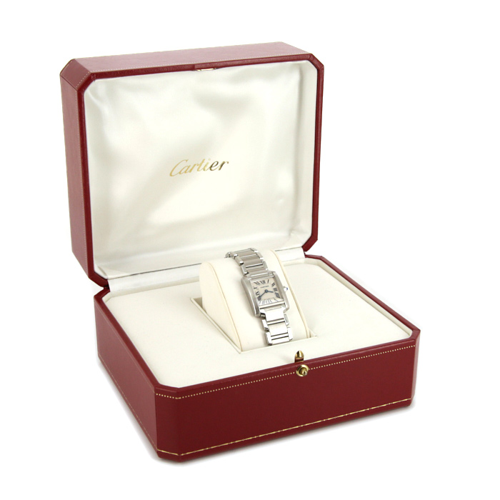 Cartier Tank Française watch in stainless steel Ref:  2384 Circa  2000 - Detail D2