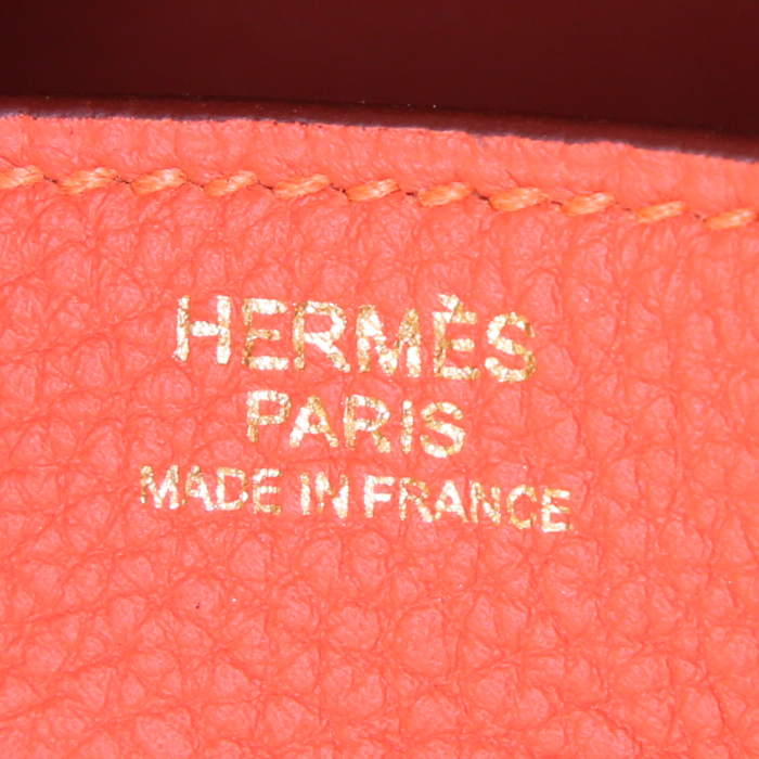 Borsa Hermes Birkin 30 cm in pelle togo arancione - Detail D3