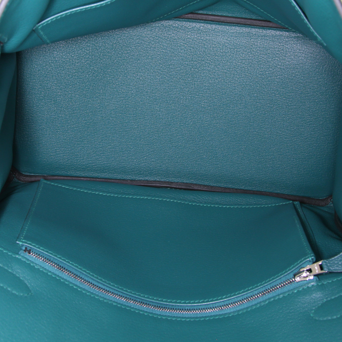 Bolso de mano Hermes Birkin 30 cm en cuero togo verde malaquita - Detail D2