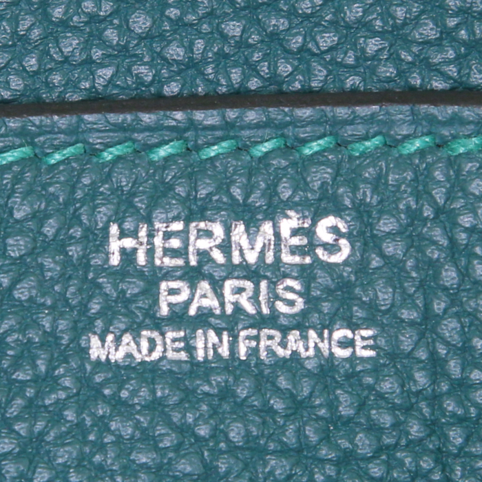 Borsa Hermes Birkin 30 cm in pelle togo verde malachite - Detail D3