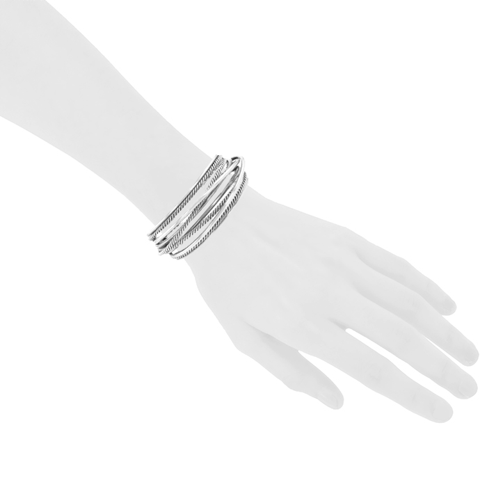 Open David Yurman Crossover cuff bracelet in silver - Detail D1