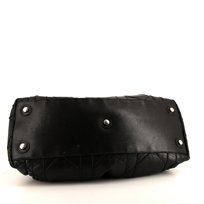 Dior Vintage handbag in black leather cannage - Detail D4