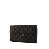 Chanel wallet in black quilted leather - 00pp thumbnail