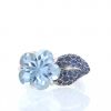 Chanel Camelia ring in white gold,  aquamarine and sapphires - 360 thumbnail