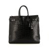 Saint Laurent Sac de jour North/south handbag in black leather - 360 thumbnail