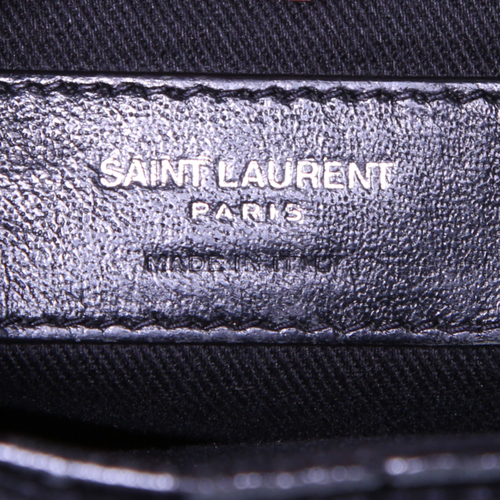 Bolso de mano Saint Laurent Sac de jour North/south en cuero negro - Detail D4