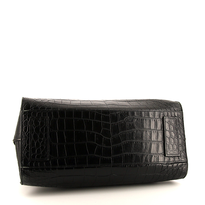 Borsa Saint Laurent Sac de jour North/south in pelle nera simil coccodrillo - Detail D5