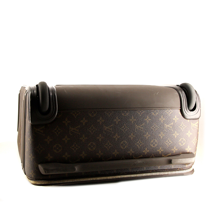Maleta flexible Louis Vuitton Pegase en lona Monogram y cuero natural - Detail D4