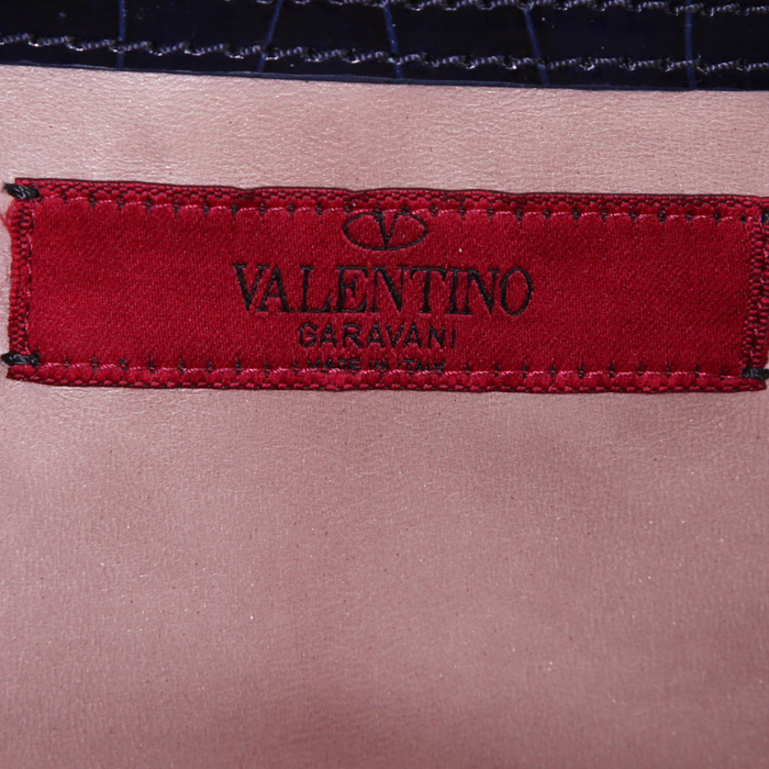 Borsa Valentino Garavani   in coccodrillo blu - Detail D3