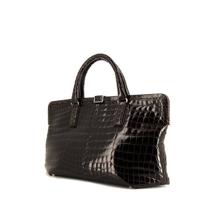 Bottega Veneta handbag in brown crocodile