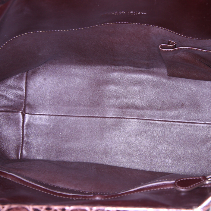 Bottega Veneta handbag in brown crocodile - Detail D2