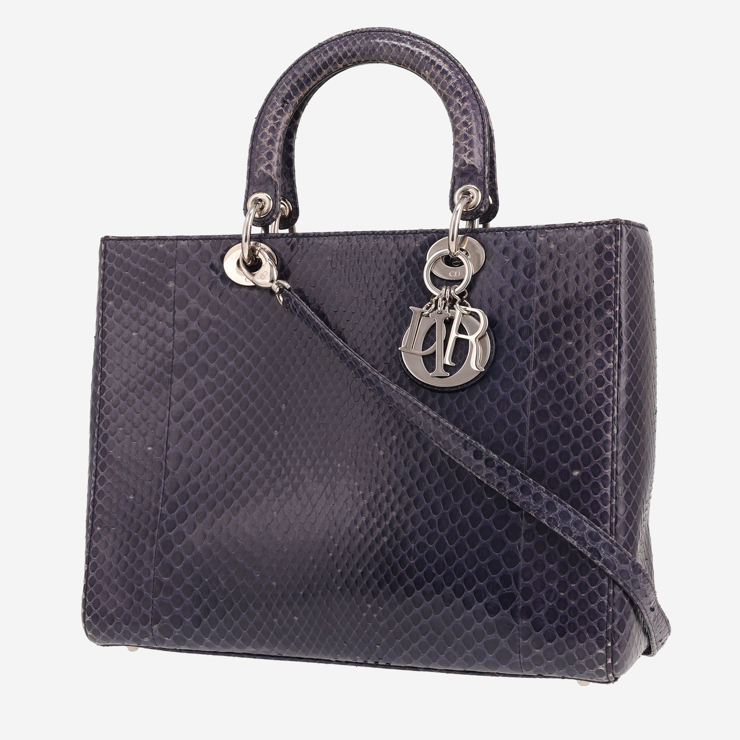 Dior Lady Dior large model handbag in blue python