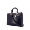 Dior Lady Dior large model handbag in blue python - 00pp thumbnail