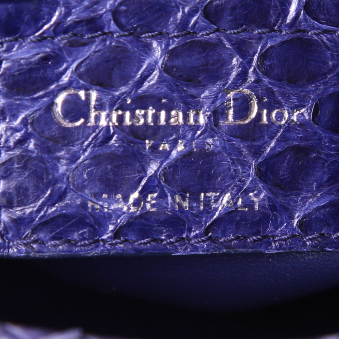 Dior  Lady Dior large model  handbag  in blue python - Detail D4