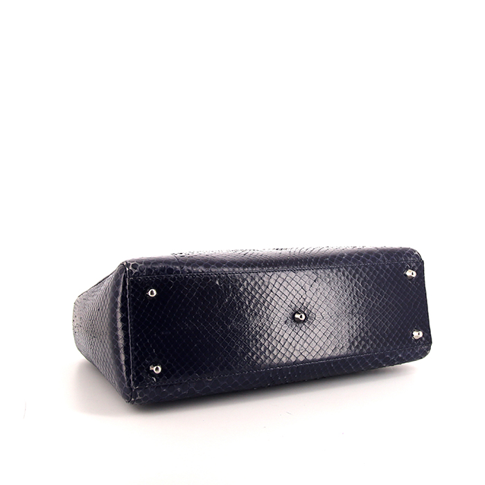 Dior  Lady Dior large model  handbag  in blue python - Detail D5