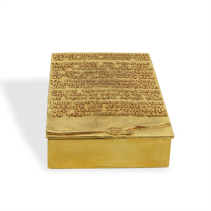 Line Vautrin, boîte "J'ai perdu ma tourterelle" en bronze doré, signée, de 1945 - Detail D1