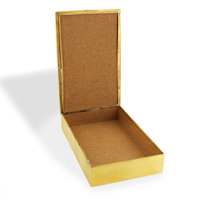 Line Vautrin, "I have lost my turtledove" gilt bronze box, signed, of 1945 - Detail D4