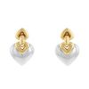 Bulgari Doppio Cuore earrings in yellow gold and stainless steel - 00pp thumbnail