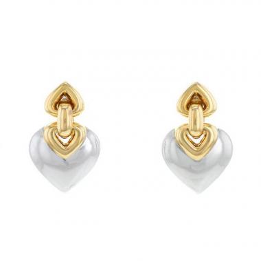 Bulgari Cuore earrings in yellow gold and stainless steel
