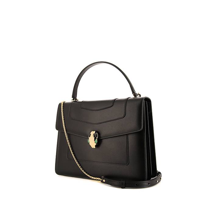 Serpenti leather handbag Bvlgari Black in Leather - 35838207