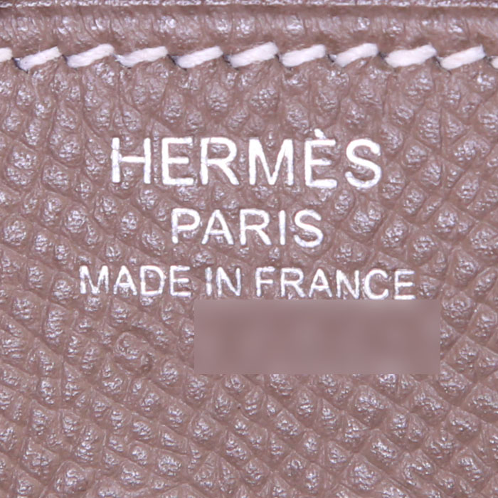 Sac à main Hermes Birkin 25 cm en cuir epsom étoupe - Detail D3